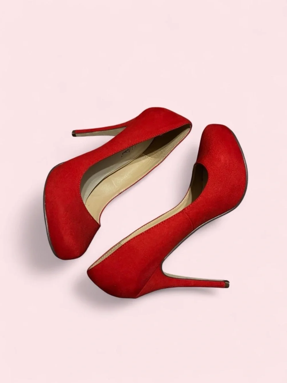 9 Red Classic Suede High Heel Pumps - Women